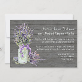 Rustic Land Mason Burk Snöre n Lavender Blommigt Inbjudningar