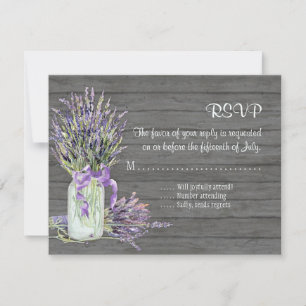 Rustic Land Mason Burk Snöre n Lavender Blommigt OSA Kort