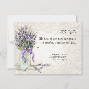 Rustic Land Mason Burk Snöre n Lavender Blommigt OSA Kort