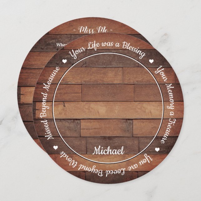 Rustic Land Memorial Dikt Funeral Prayer Card Julkort (Fram/baksida)