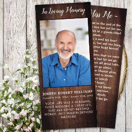 Rustic Land Memorial Dikt Funeral Prayer Card Meny