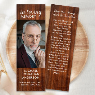 Rustic Land Memorial Dikt Prayer Bookmark Litet Visitkort