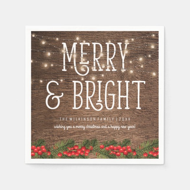 Rustic Land Merry & Bright jul Pappersservett (Framsidan)