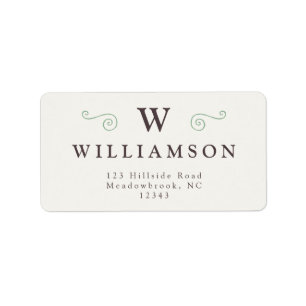 Rustic Land Modern Monogram-Returadress Adressetikett