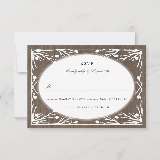 Rustic Land Monogram Bröllop OSA Kort (Framsida)