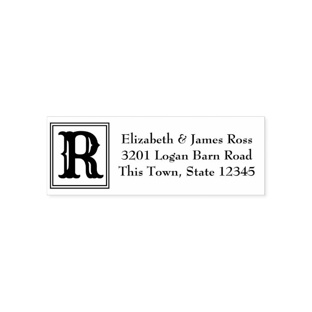 Rustic Land Monogram Självfärgande Stämpel (Design)