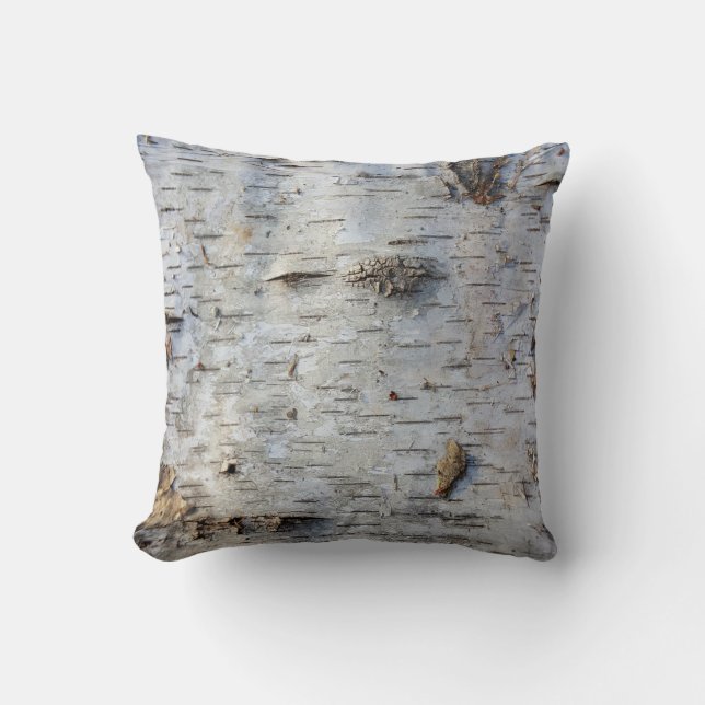 Rustic Land Nature Old Birch Bark Photo Kudde (Framsida)