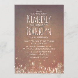 Rustic Land | Night Ljus Fält Garden Wedding Inbjudningar