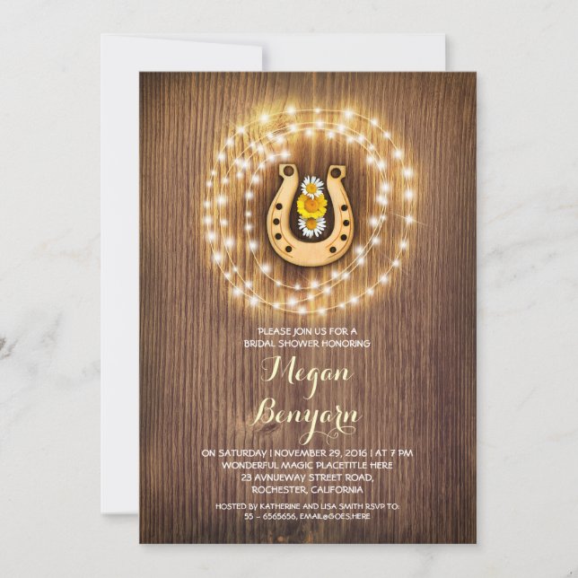 Rustic land och söt möhippa inbjudan (Framsida)