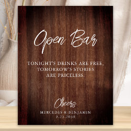 Rustic Land Open Pub Personlig Bröllop Poster