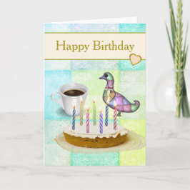 Rustic Land Patchwork and Cake Birthday Card Kort