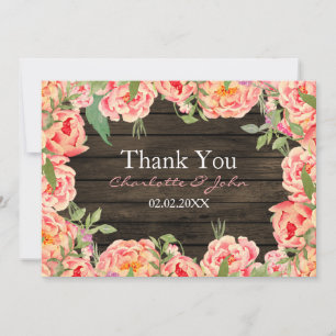 Rustic Land Peony Barn Wood Bröllop Inbjudningar
