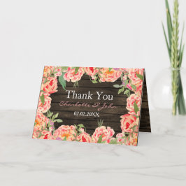 Rustic Land Peony Barn Wood Bröllop Tack Kort
