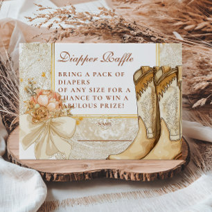 Rustic Land Peony Boots Diapper Raffle Tilläggskort