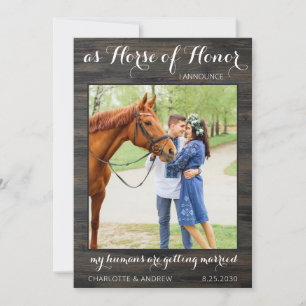Rustic Land Photo Personalize Pet Horse Bröllop Spara Datumet