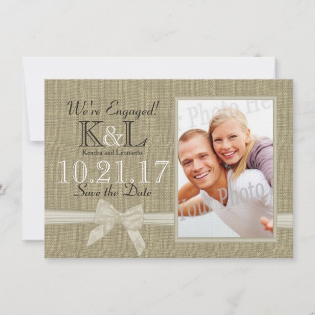 Rustic Land Photo Save Date Spara Datumet (Framsida)