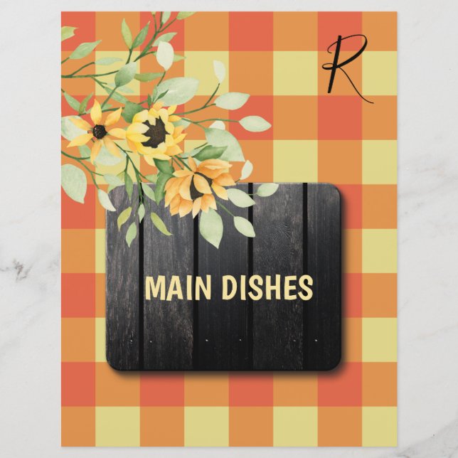 Rustic land plaid Recept Organizer-delare (Framsida)