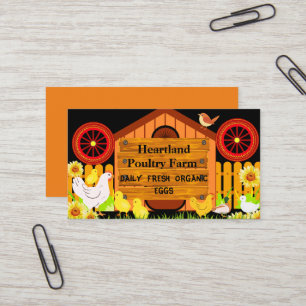 Rustic Land Poultry Farm Farmhouse Organic Eggs Visitkort