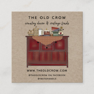 Rustic Land Primitive Fyrkantigt Visitkort