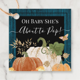 Rustic Land Pumpkin Baby Shower Pop Gåvor Etiketter