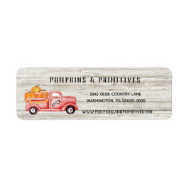 Rustic Land Pumpkin Farmhouse Returadress Etikett