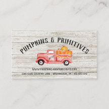 Rustic Land Pumpkin Farmhouse Wood Business Car