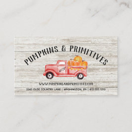 Rustic Land Pumpkin Farmhouse Wood Business Car Visitkort
