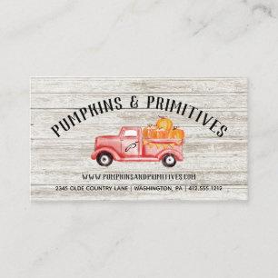 Rustic Land Pumpkin Farmhouse Wood Business Car Visitkort