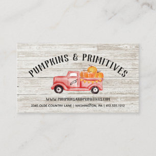 Rustic Land Pumpkin Farmhouse Wood Visitkort