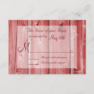 Rustic Land Red Barn Wood Bröllop OSA Card Kort
