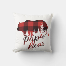 Rustic Land Red & Black Flskanals Pappa Bear Kudde