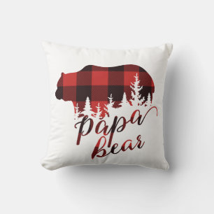 Rustic Land Red & Black Flskanals Pappa Bear Kudde