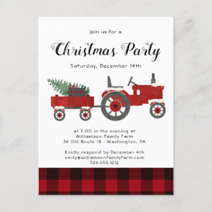 Rustic Land Red Buffalo Play jul Party Vykort