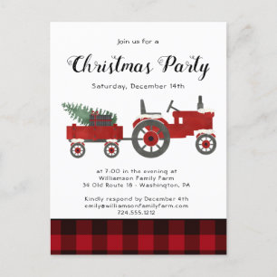 Rustic Land Red Buffalo Play jul Party Vykort