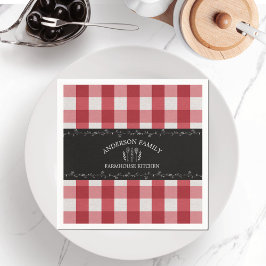 Rustic Land Red Gingham Black Chalkboard Pappersservett