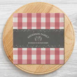 Rustic Land Red Gingham Black Chalkboard Stenunderlägg