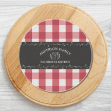 Rustic Land Red Gingham Black Chalkboard