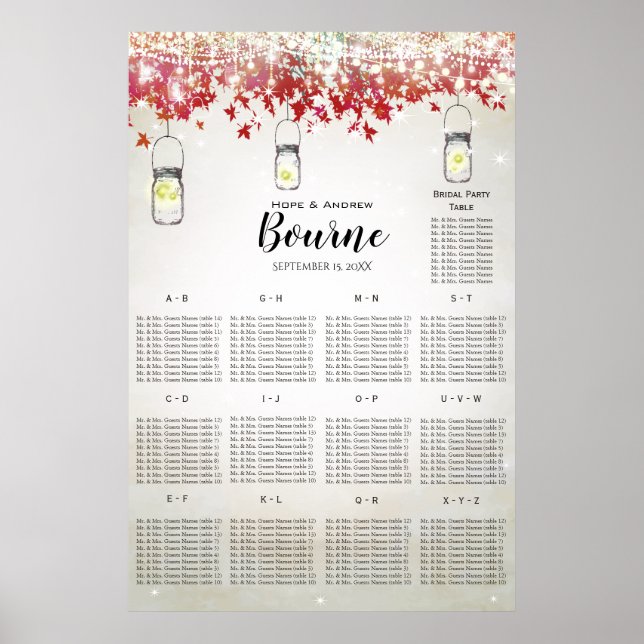 Rustic Land Red Träd-sätesdiagram Poster (Framsidan)