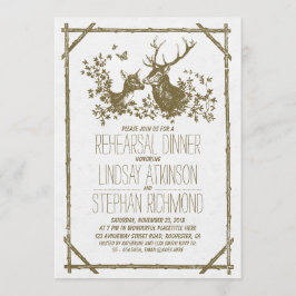 Rustic land rehearsal middag inbjudan med hjort