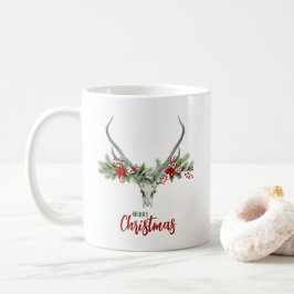 Rustic Land Reindeer Skull & Garland Jul Kaffemugg