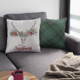 Rustic Land Reindeer Skull Plade jul Kudde