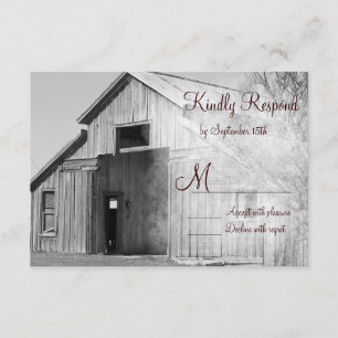Rustic Land Rural Barn Bröllop OSA Card Kort