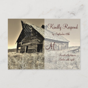 Rustic Land Rural Barn Bröllop OSA Card Kort