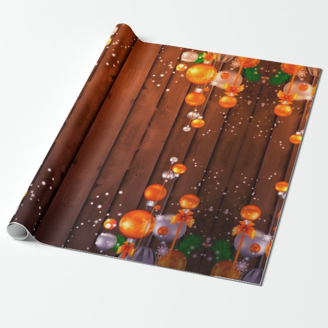 Rustic Land Shiny God jul Presentpapper (Utrullad)