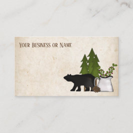 Rustic Land Silhouette Bear Visitkort