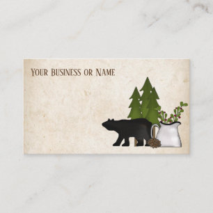 Rustic Land Silhouette Bear Visitkort