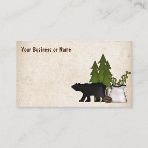 Rustic Land Silhouette Bear Visitkort