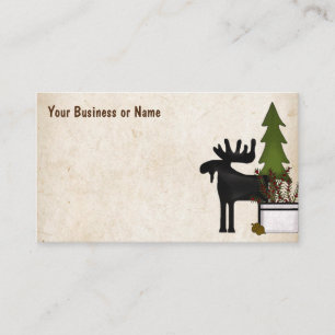 Rustic Land Silhouette Moose Visitkort