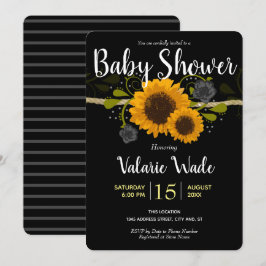 Rustic Land Solblommor Baby Shower Inbjudningar