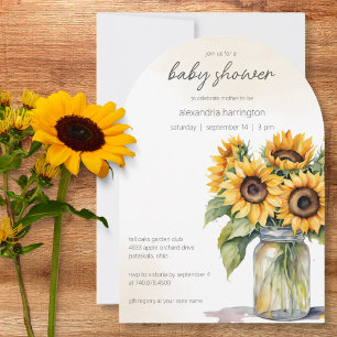 Rustic Land Solblommor Baby Shower Inbjudningar